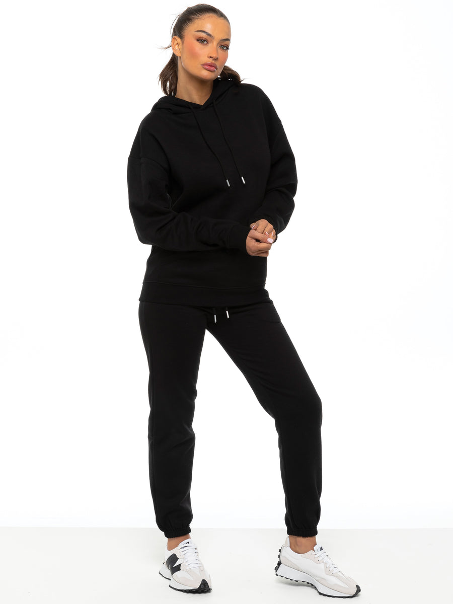 Essential Oversized Hoodie and Jogger Set Black ENZO Jeans