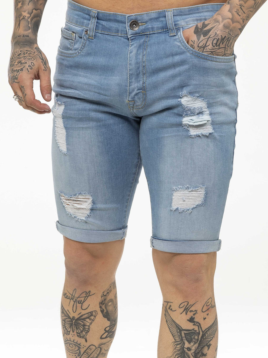 Denim shorts ripped store mens