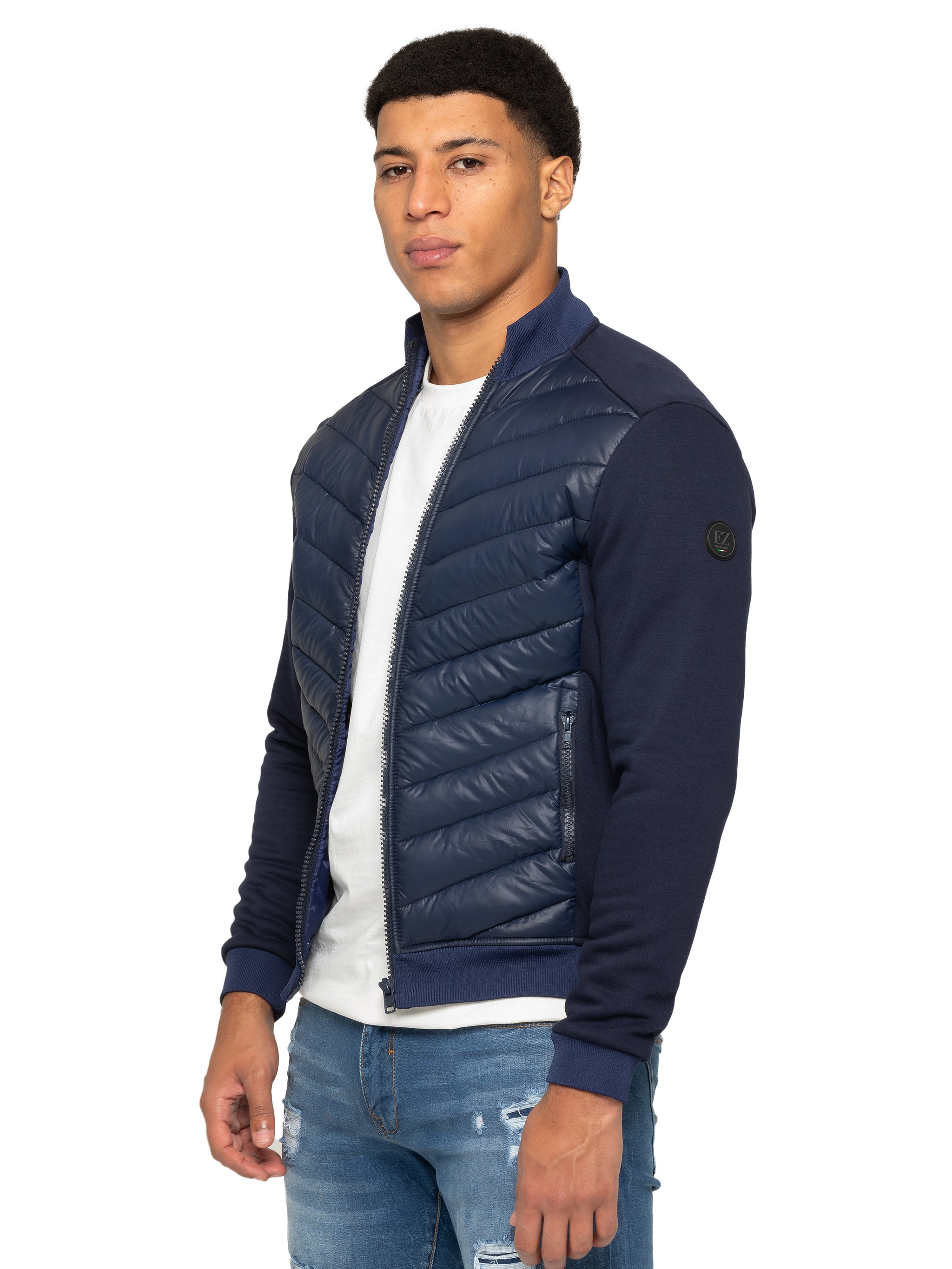 Dante Hybrid Puffer Coat Jacket Navy ENZO Jeans