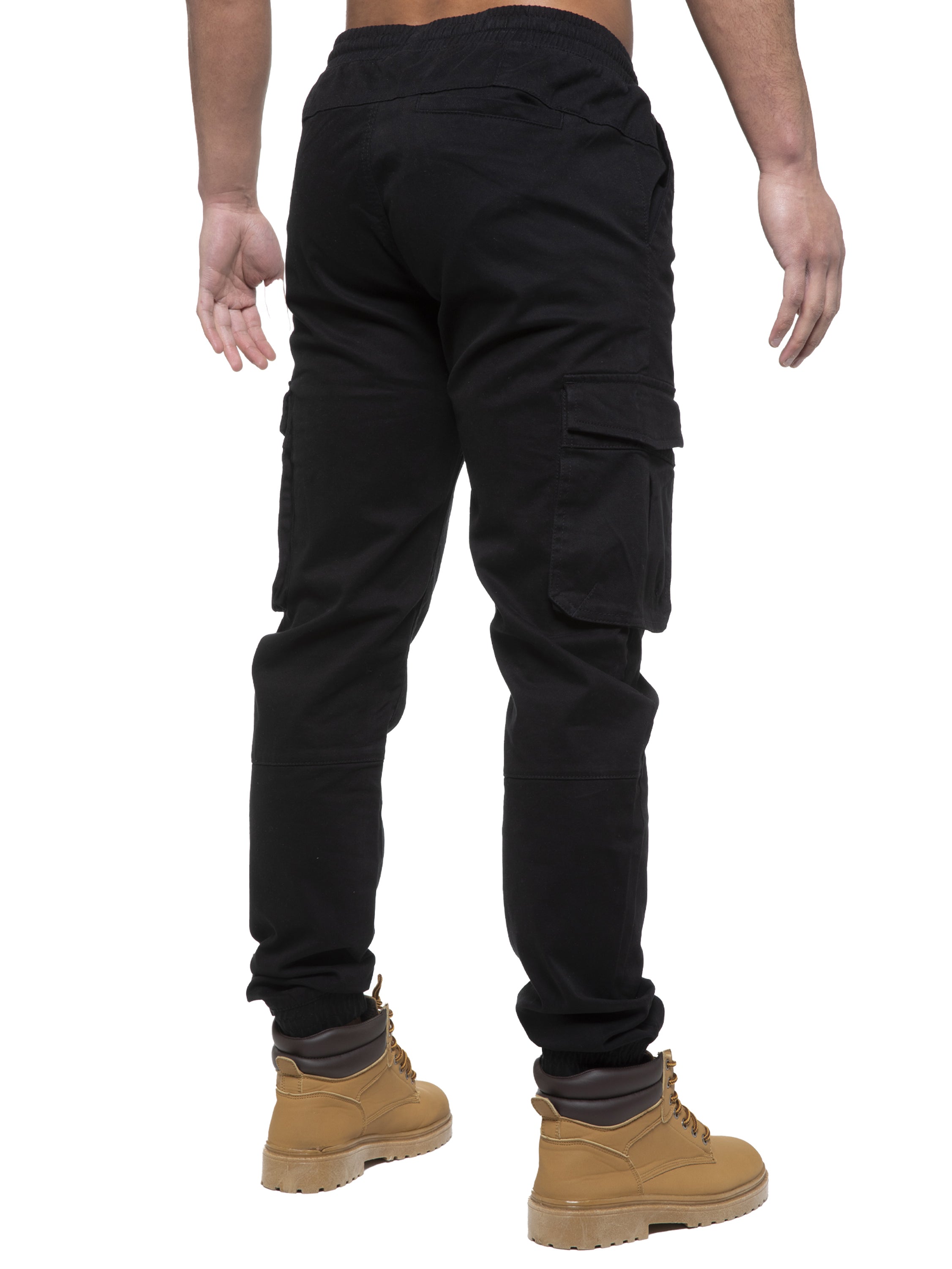 Brayden Cuffed Cargo Pants - Black – ENZO Jeans
