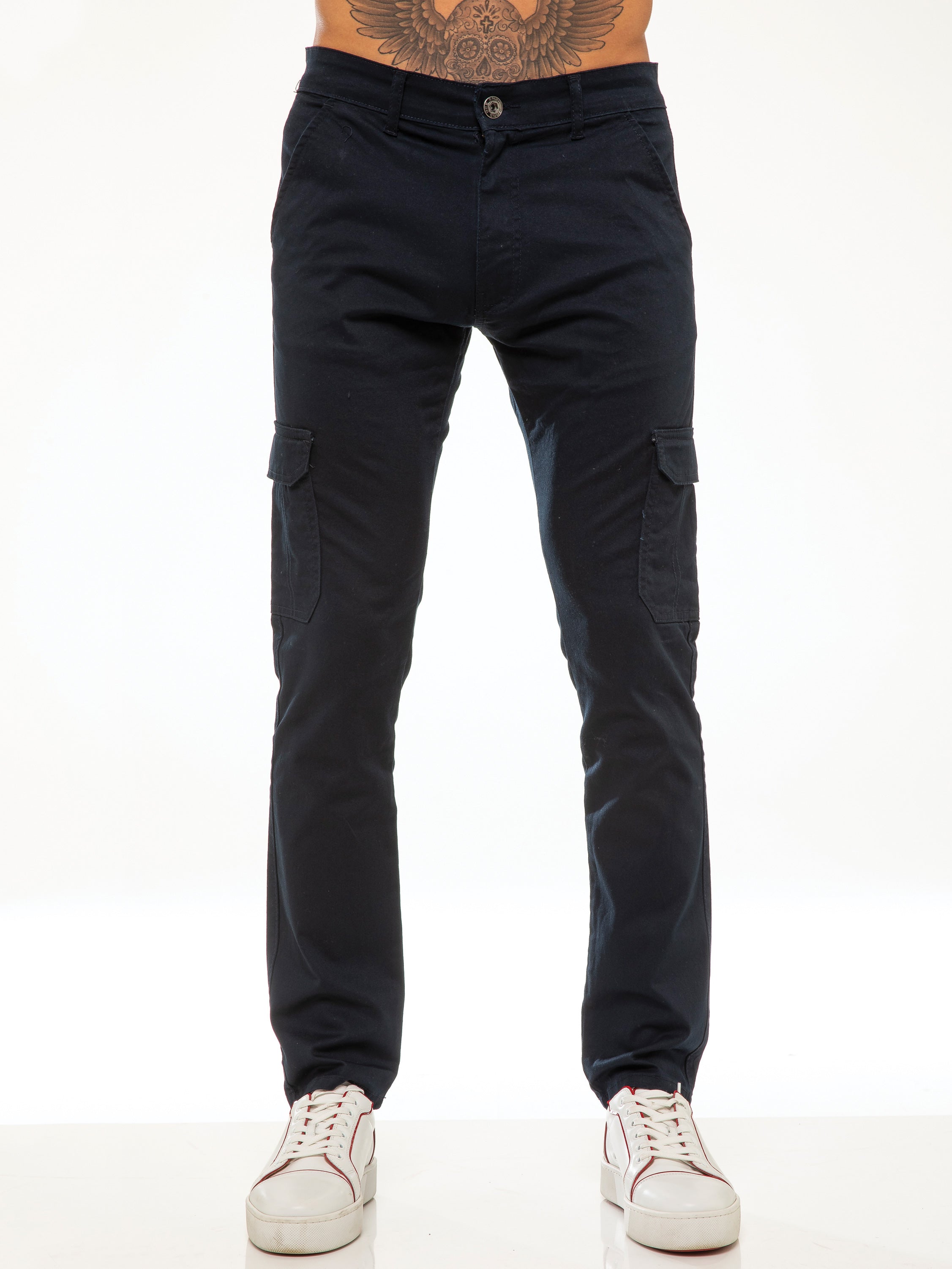 Bryce Stretch Cargo Pants - Blue – ENZO Jeans